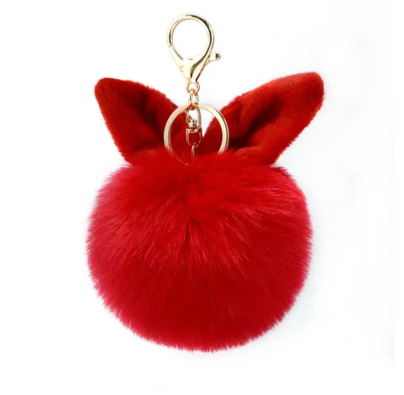 2018 меховые брелки с помпонами шарик из искусственного кроличьего меха брелок