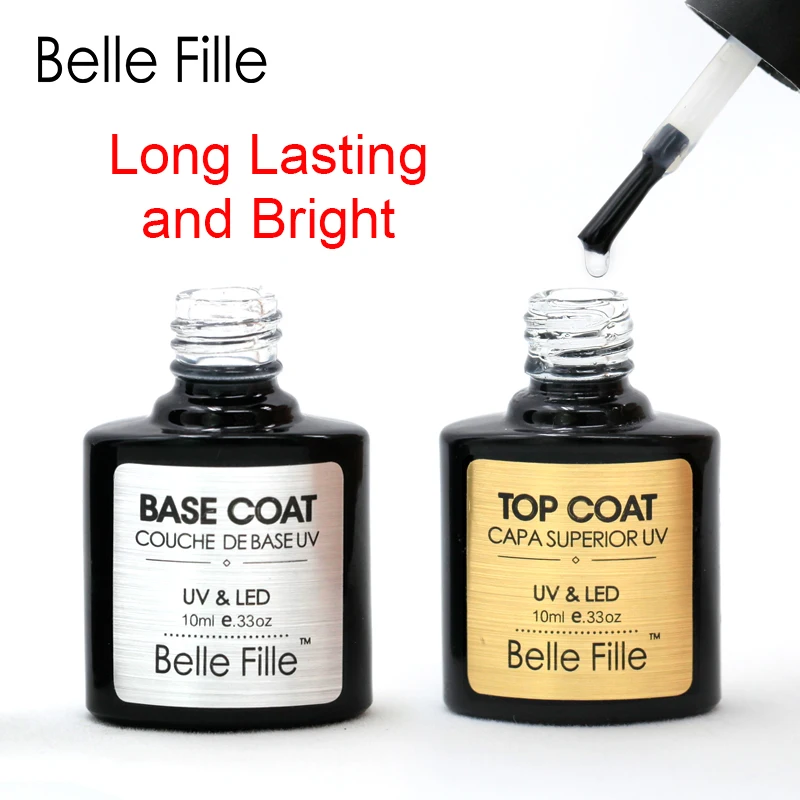 Belle Fille основа и верхнее покрытие УФ гель лак для ногтей 10 мл Прозрачный - Фото №1