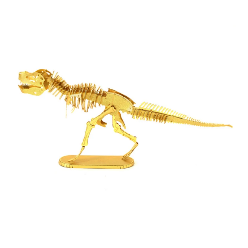 Golden Dinosaur Tyrannosaurus Stegosaurus DIY Metal Puzzles Jigsaw Educational Action Figures Miniatures Board Game | Спорт и
