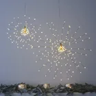200 светодиодных медных подвесных ламп Starburst, вспышка, пульт дистанционного управления, батарея для рождества, свадьбы, вечеринки, украшения