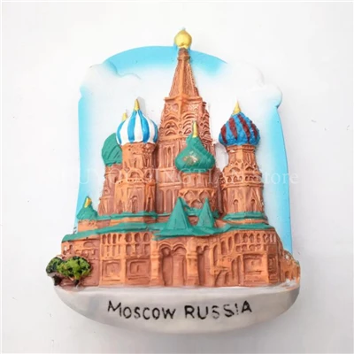 B02Moscow Russia Магнитный сувенир на холодильник из смолы 3D, Египетский Каир, Россия, Лондон, Эйфелева башня, малайзийские башни-близнецы Petronas, Дубай, Бурдж, аль-арабы - Цвет: B02Moscow Russia