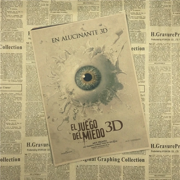 Классический Ужасный фильм пила плакат украшение для дома крафт-фильм Ретро