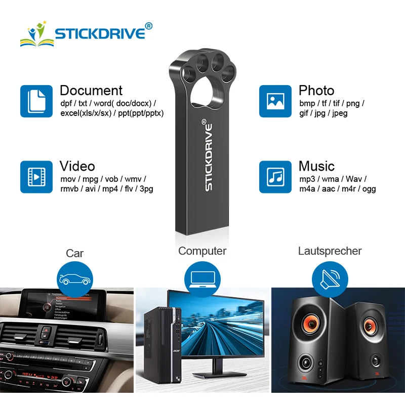 Новый Usb флеш-накопитель 128 ГБ серебристая металлическая Флешка 64 32