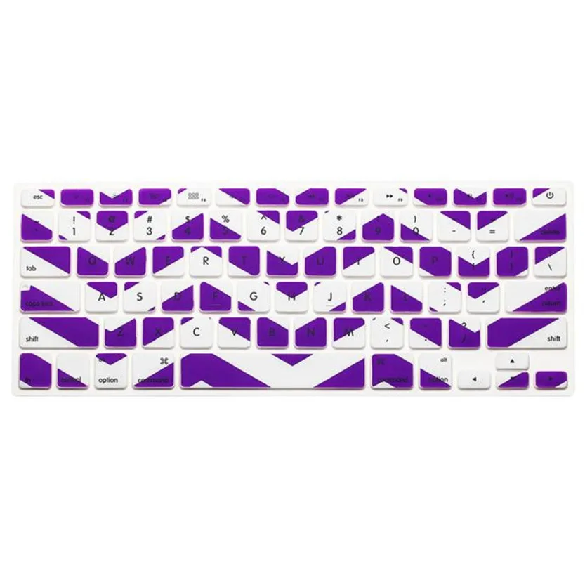 Purple Del красочные Мягкая Клавиатура силиконовый чехол защитная кожа для MacBook Pro 13 ''-15'' Jun02 - Цвет: Purple