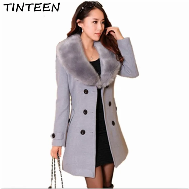 TINTEEN 2018 Лидер продаж Модное зимнее пальто Для женщин тонкий большой меховой