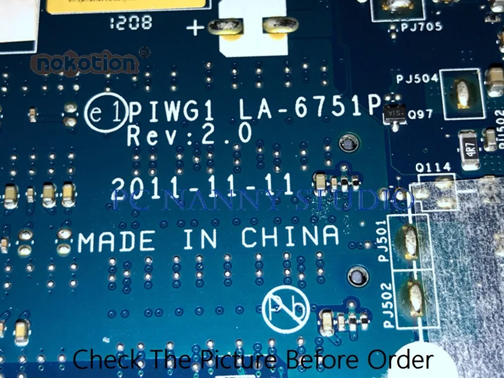 PCNANNY для Lenovo IdeaPad G470 материнская плата ноутбука PIWG1 LA 6751P HD6370M HM65 DDR3