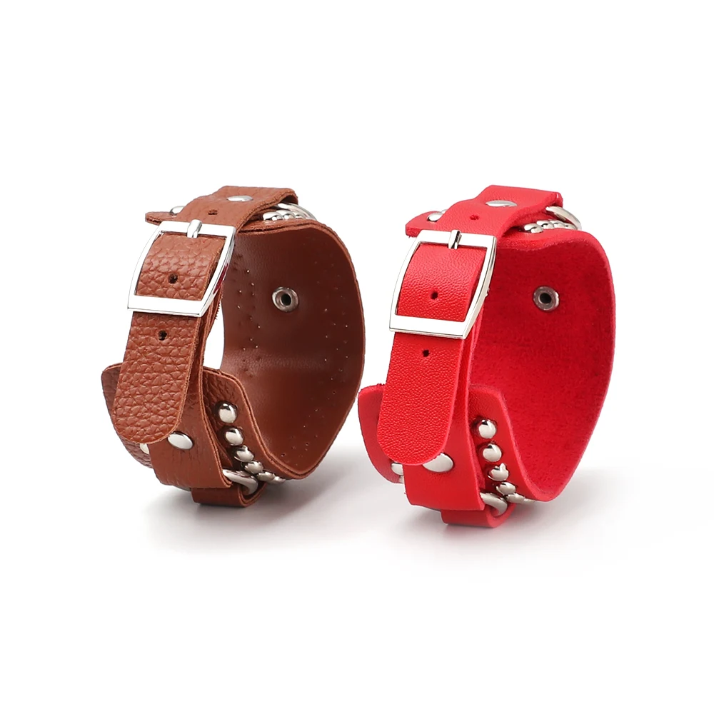 Новинка панк готический заклепки Пряжка ремень из искусственной кожи браслеты