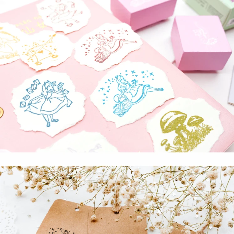 Alice Fairy Tales серия Деревянный штамп DIY Ремесло Деревянные и резиновые штампы для скрапбукинга канцелярские товары Скрапбукинг мини штамп
