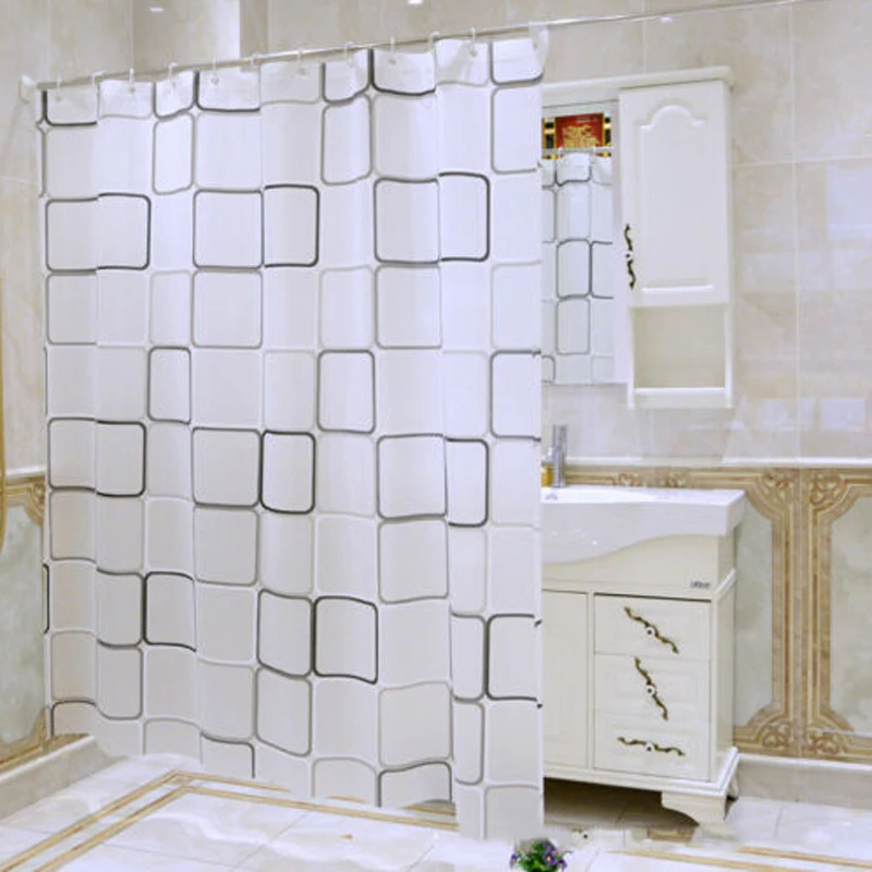 Горячая Распродажа занавески для дома и ванной комнаты с 12 крючками 180*180 см