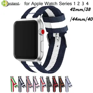 Ремешок для apple watch Series 5, 4, 3, 2, 1, нейлоновый ремешок для iwatch, классические стили, цветной узор с адаптерами 38, 42 мм