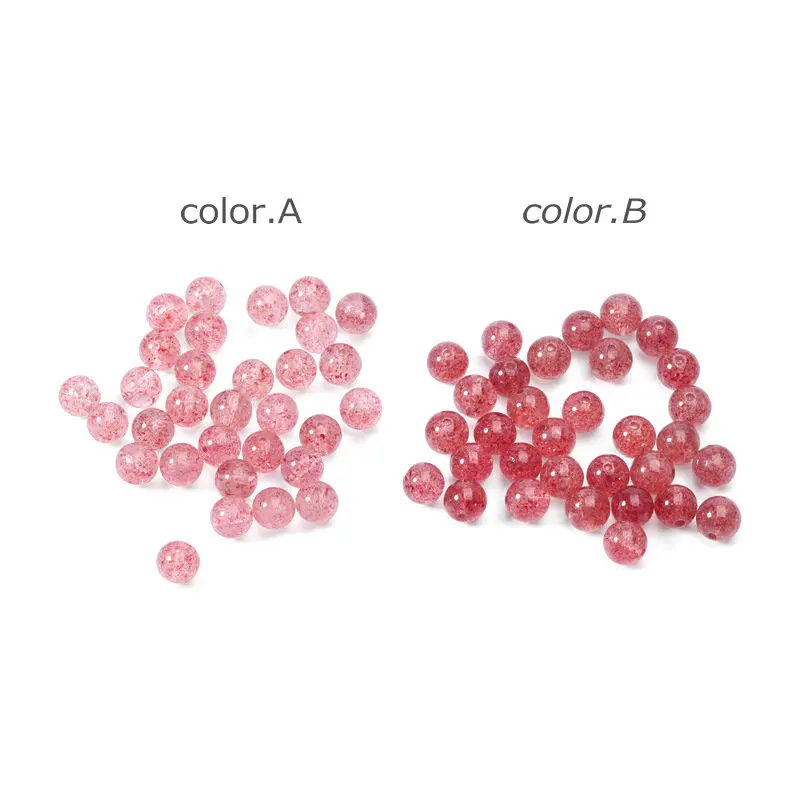 1 шт. натуральный кристалл из клубничного кварца Круглые бусины для