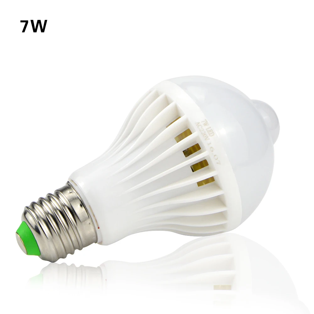 Светодиодный светильник с ИК датчиком движения E27 220 В 5 Вт 7 9 автоматический