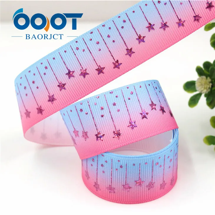 OOOT BAORJCT G-18609-407 25 мм 10 ярдов цветные пятиугольные звезды печатные корсажная лента DIY головной убор свадебный подарок обёрточная бумага - Цвет: G-18609-409