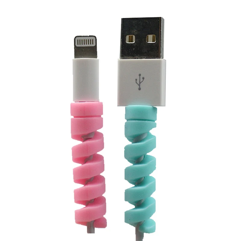 Спиральная мини USB линия зарядное устройство Winder протектор чехол для iPhone 8 6 7 5S 5se 5