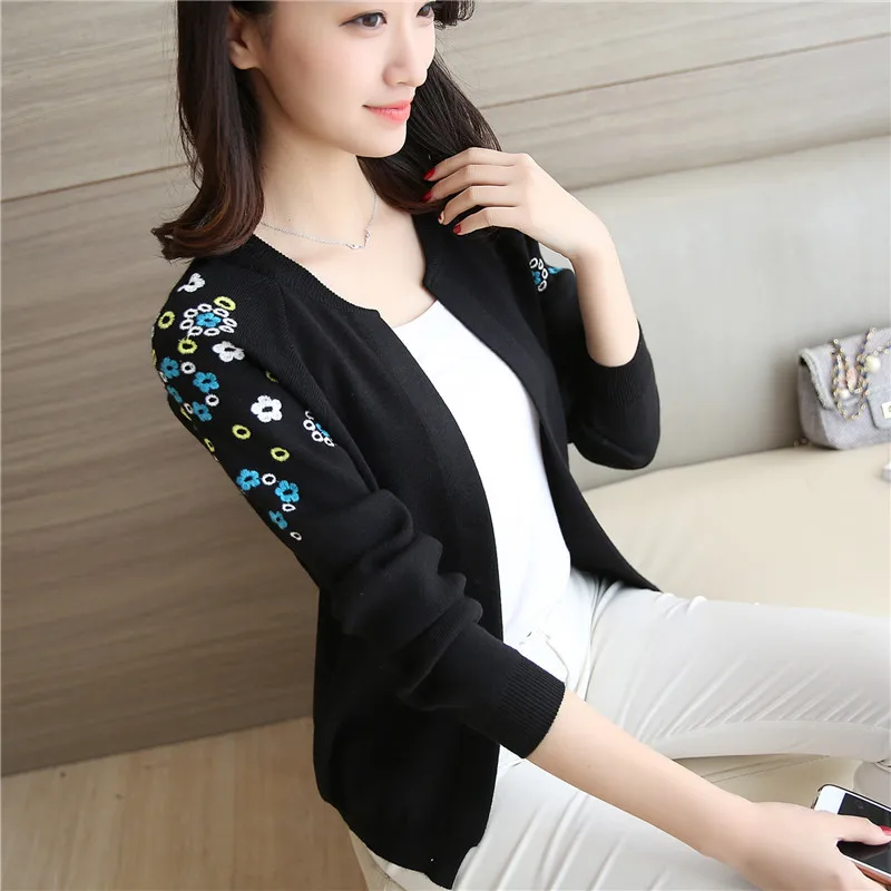 

2020 OHCLOTHING 30 new spring Korean slim raglan sleeve embroidery shawl sweater cardigan coat F1592
