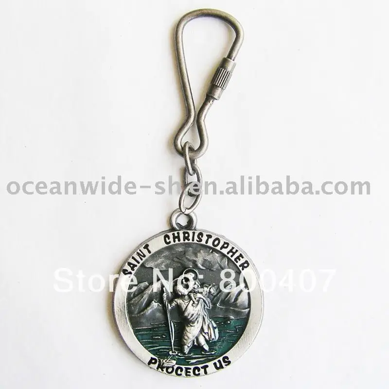 Кольцо для ключей (SAINT CHRISTOPHER PROTECT US) Бесплатная доставка KEYRING-OC035 | Украшения и