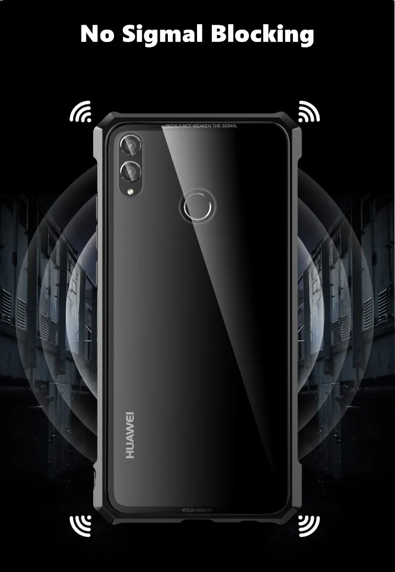 Роскошный чехол для huawei Honor 8X/8X Max/Enjoy Max, алюминиевая металлическая рамка, бампер и прозрачная задняя крышка из закаленного стекла funda