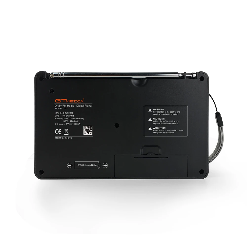 Bluetooth динамик перезаряжаемый портативный GTMEDIA D1 радио приемник Fmstereo/RDS DAB радио Поддержка TF карта проигрыватель RDS музыкальные файлы