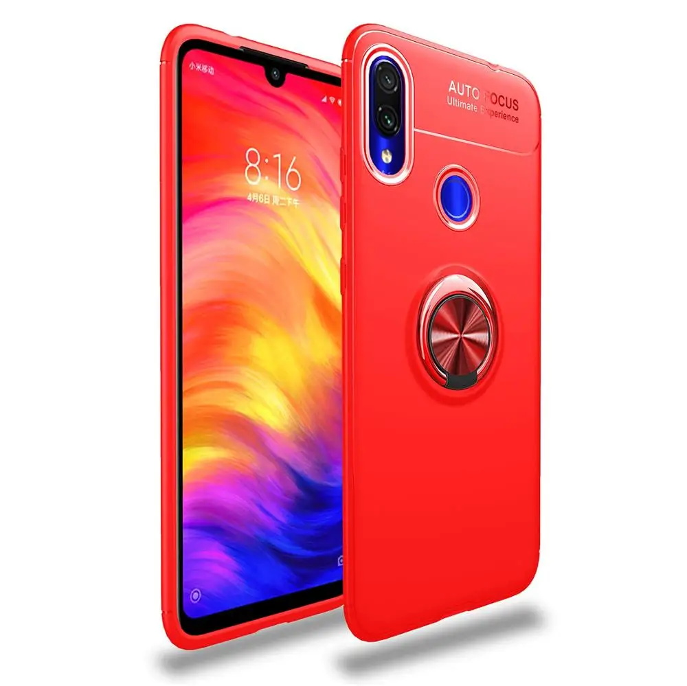 Red and Red Автомобильный чехол VALAM с кольцом-подставкой для Xiao mi Red mi Note 7 6 Pro mi 9 8 SE lite, задняя крышка, силиконовый чехол для Red mi 6 6A 7 - Цвет: Red and Red