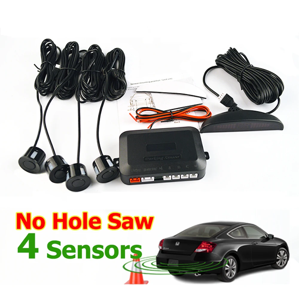 Автомобильный светодиодный датчик парковки Комплект 4 датчика s 22 мм Подсветка