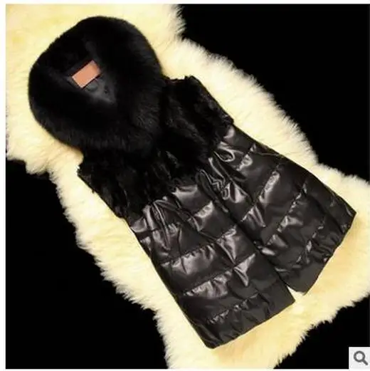 Новинка S/9XL женская зимняя Осенняя Черная куртка без рукавов с искусственным