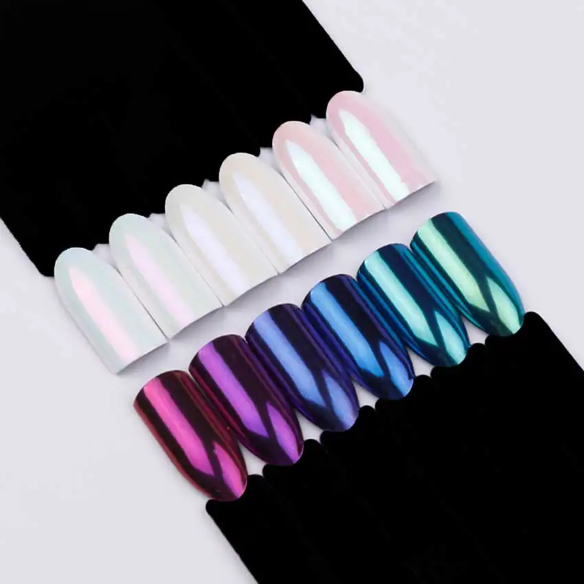 2 мл/коробка Стразы жемчужная раковина для пудры Хамелеон зеркало ногтей блестки