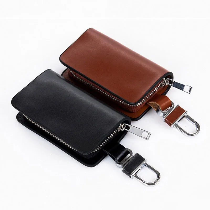 6 шт./лот ретро кожаный чехол для автомобильных ключей держатель монет кольцо на