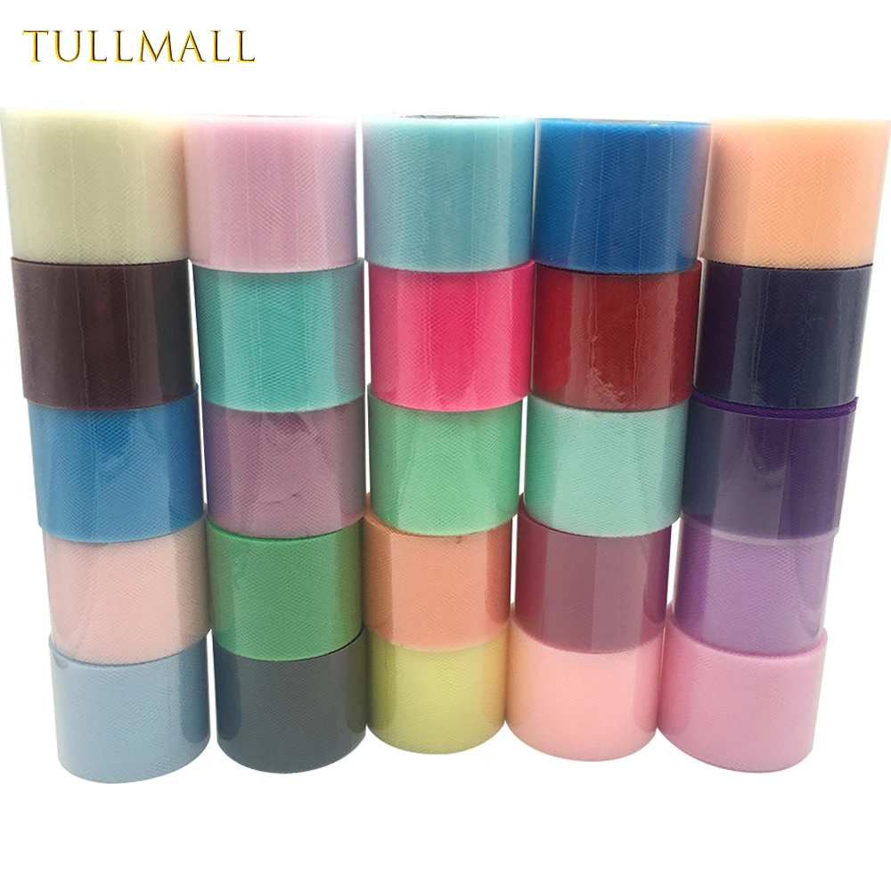 TULLMALL Flash Sale 5 см 25 ярдов Тюль рулоны свадебное украшение DIY ткань катушка ремесла