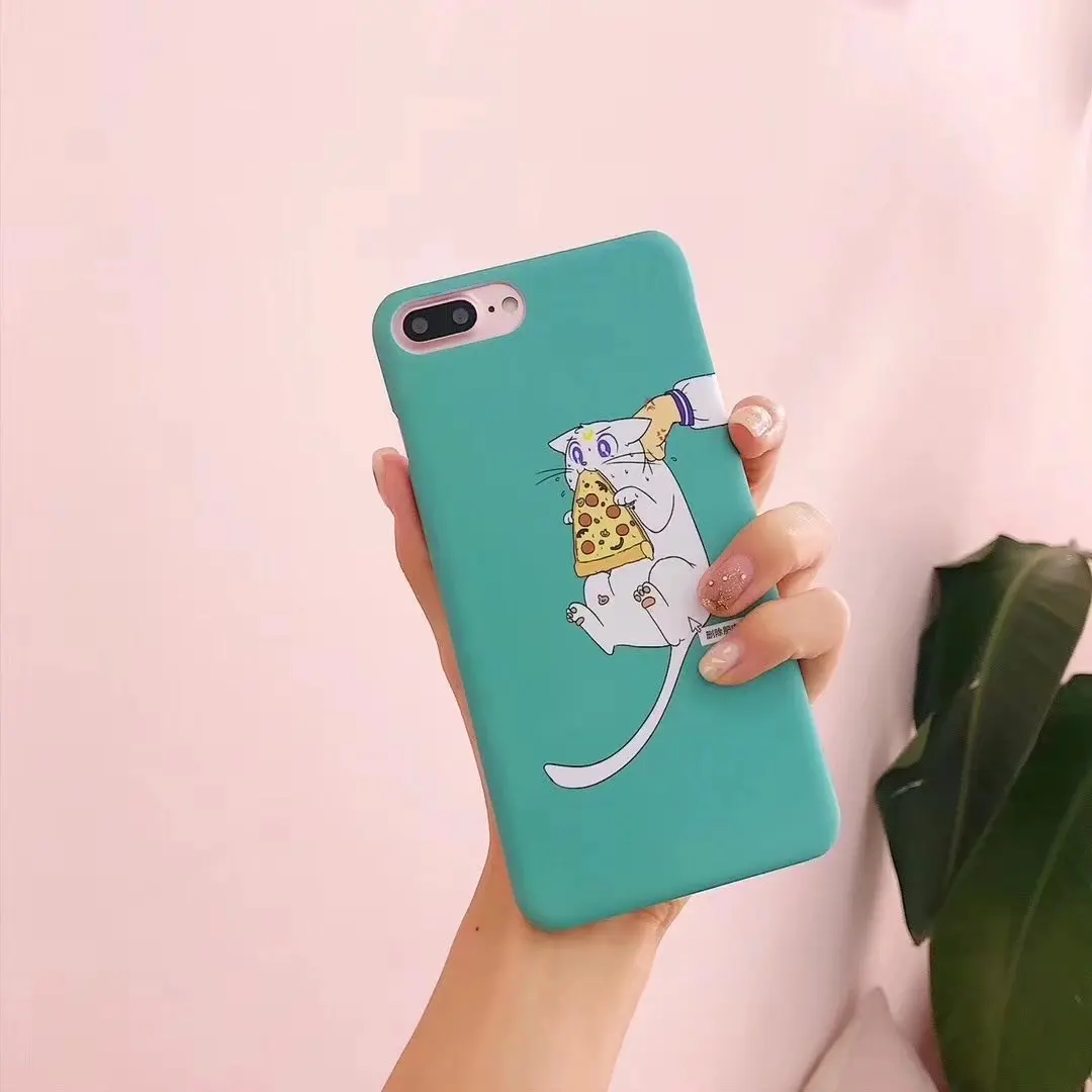 LANCHE Matte Hard Funny Cat Animal Printed Phone Cases For iPhone 6 7 8 Plus X | Мобильные телефоны и аксессуары