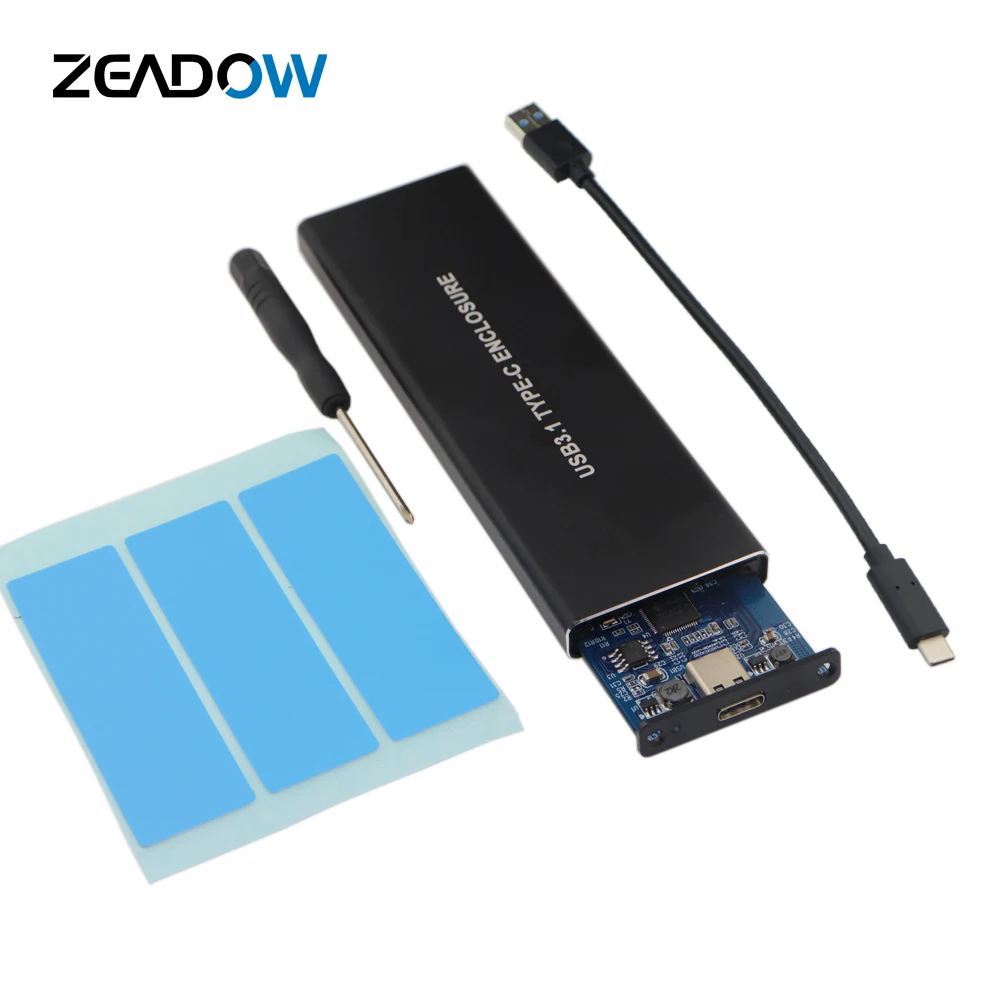 NVMe PCle M.2 SSD корпус USB 3,1 Gen2 type C 10 Гбит/с NGFF M ключ чехол для внешнего жесткого диска для 2230-2280 твердотельного накопителя