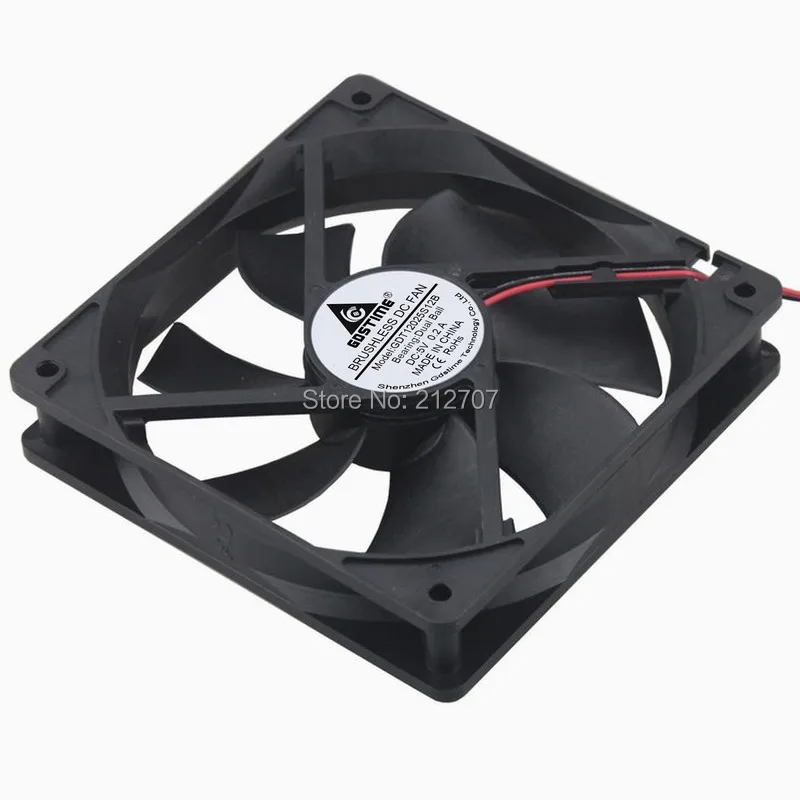 Gdstime 1 шт. 120 мм 5 в 0.2A шарикоподшипник 120x120x25 1500 об/мин DC бесщеточный вентилятор
