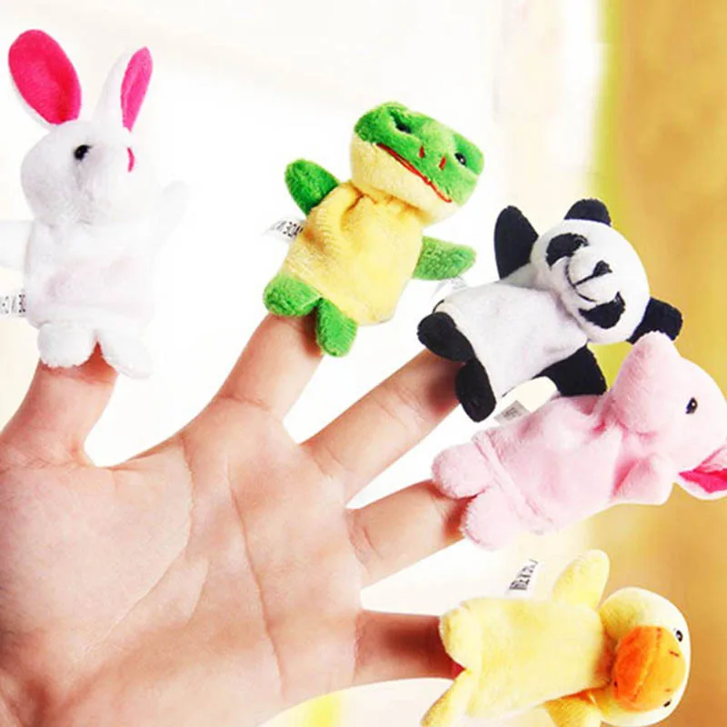 10 шт./компл. животных мультфильм Бархат Finger кукла означает кукольный ребенка