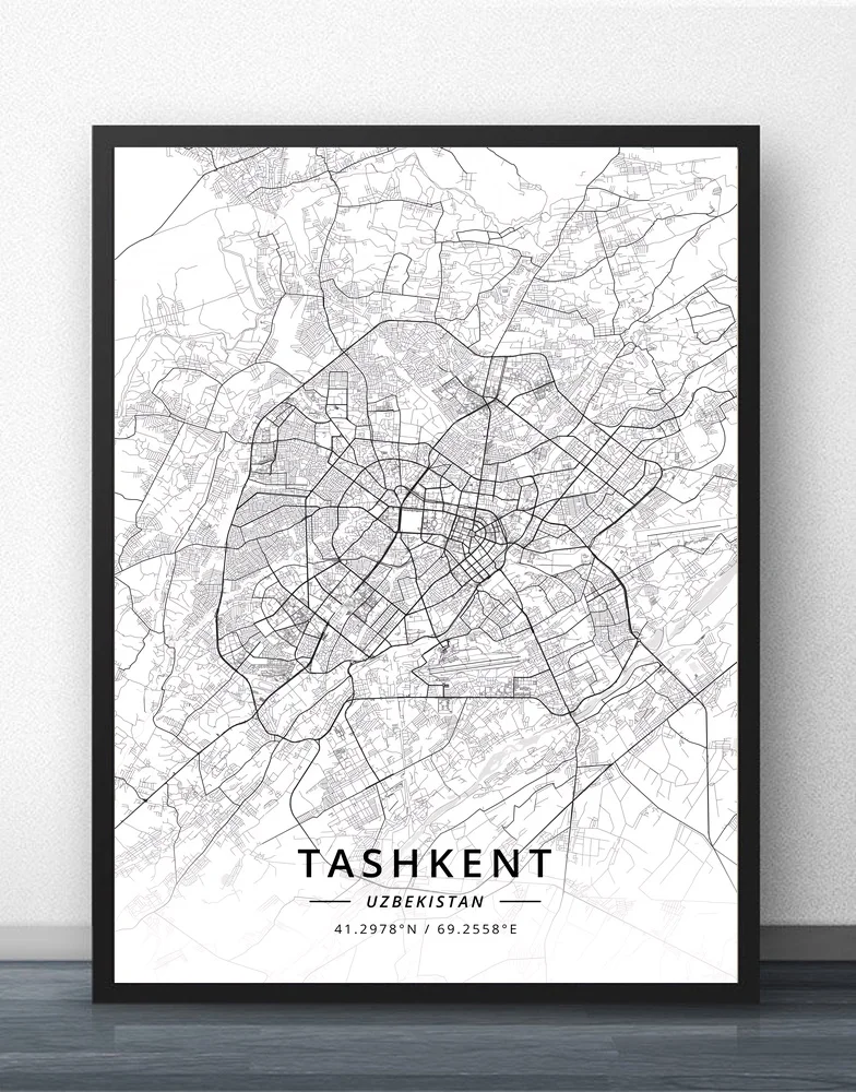 

Tashkent Uzbekistan Map Poster