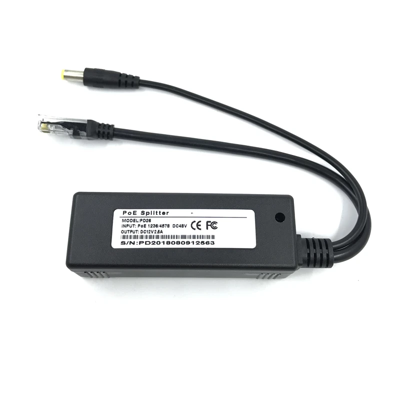 48В к активному изолированному PoE сплиттер IEEE802.3af 12V2.5Adapter инжектор poe разъем