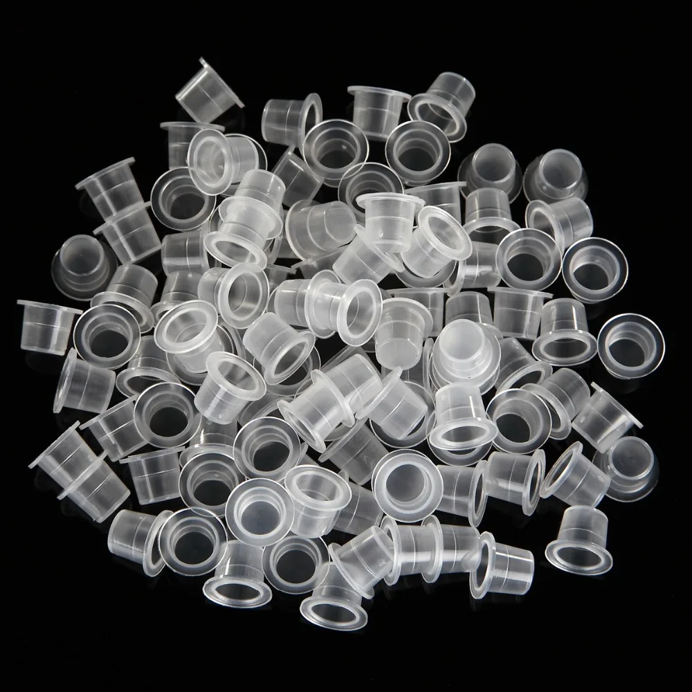 100 шт. Пластик чернила татуировки Кубки Постоянный макияж бровей Макияж Пигмент