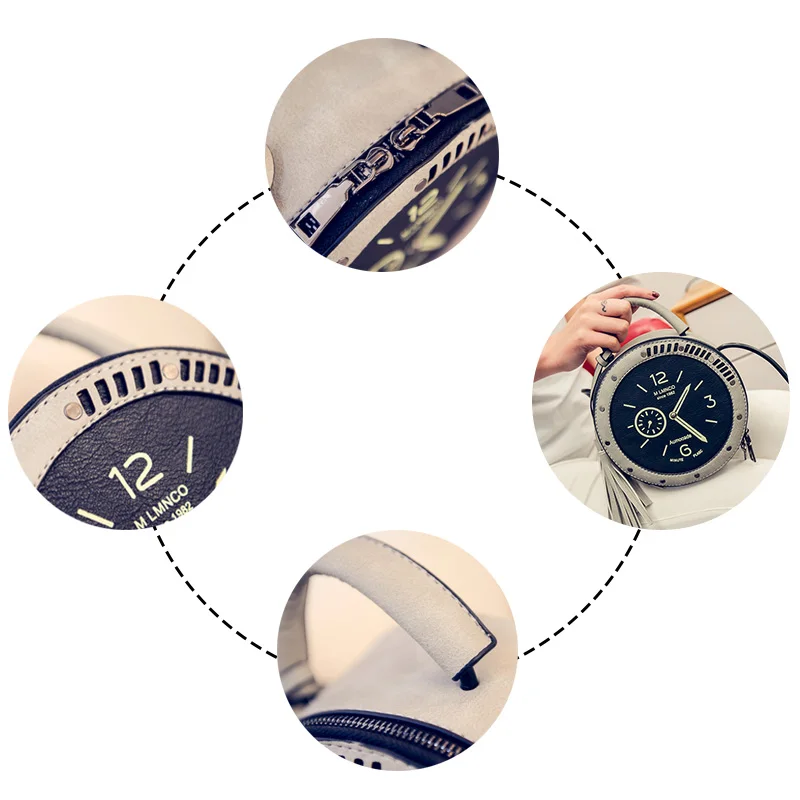 Fashion Women Handbags Watch Style Creative Alarm Clock Cute Personality Funny Messenger Bag Three-color Portable | Багаж и сумки
