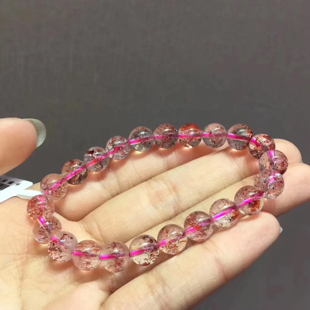 8 2 мм натуральный кварцевый браслет с кристаллами Lepidocrocite для женщин мужчин