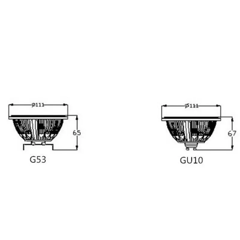 Dimmable LED COB AR111 15 Вт Light ES111 QR111 белый корпус GU10 G53 прожектор AC85 265V Бесплатная доставка