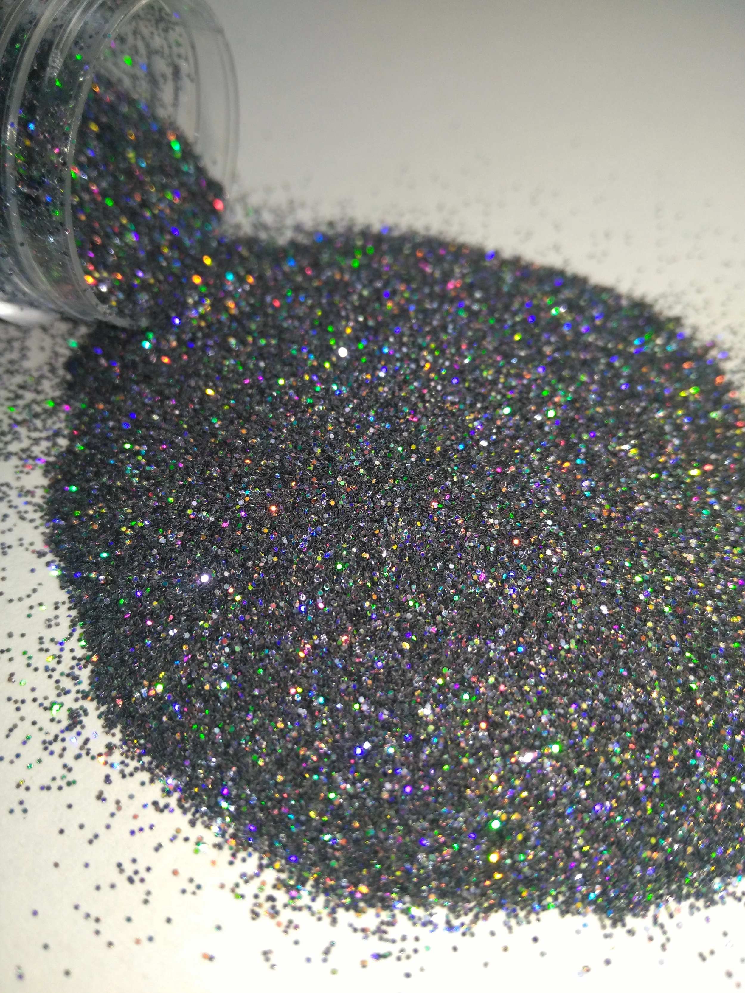 Лак для ногтей 1 баночка 5g лазерный голографический блеск серый блестящая