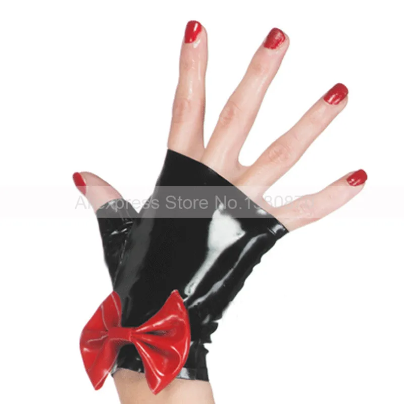 

Rubber Latex Unisex Mittens Short Gloves with Bowknot S-LA059