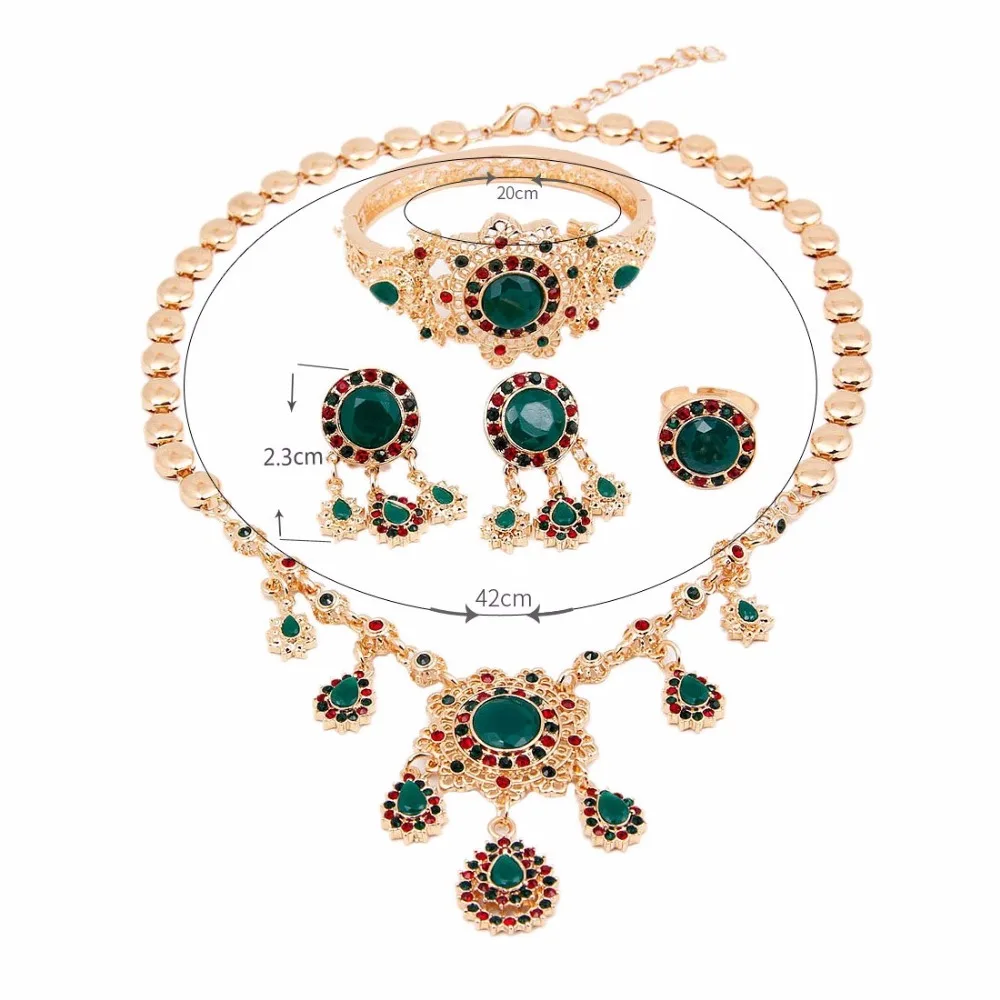 Новый 4 шт./компл. год продаж Марокко Ювелирные наборы Мода Rhinestone Золото цвет