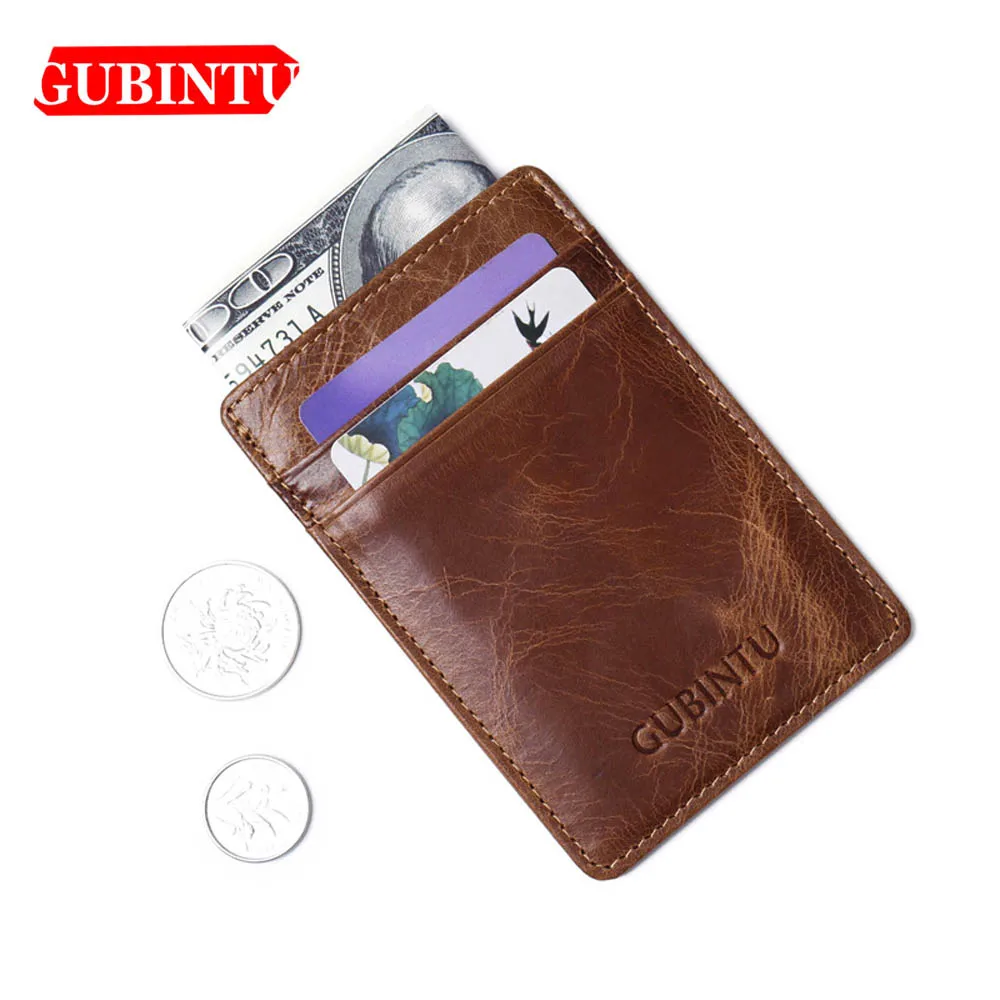 Кошелек GUBINTU из натуральной кожи карта RIFD держатель для ID карты Passcard короткий