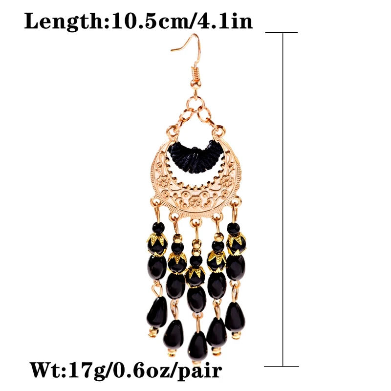 Винтажные богемные черные бусины серьги jhumka индийские тибетские украшения
