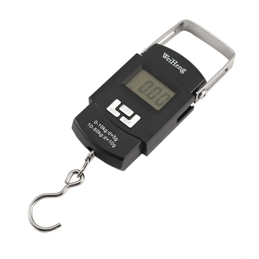 Портативные электронные весы многофункциональные багажные с зуммером тон Синяя