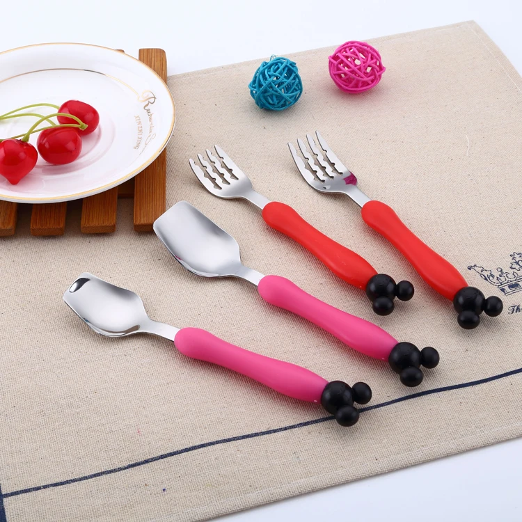 Бергланд из нержавеющей стали мультфильм детей Посуда комплект милые ручки