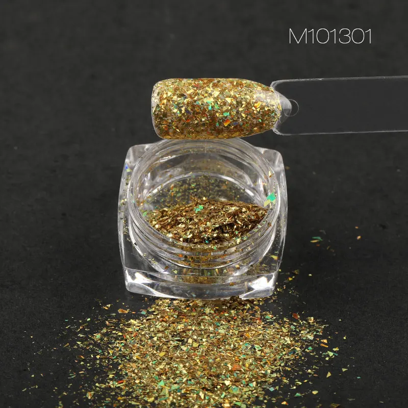 M101301 ROSALIND Блестки для ногтей хромированная пудра для ногтей Тонкий голографический блестящий для ногтей для гель-лака пигмент пыль зеркало для маникюра - Color: M101301