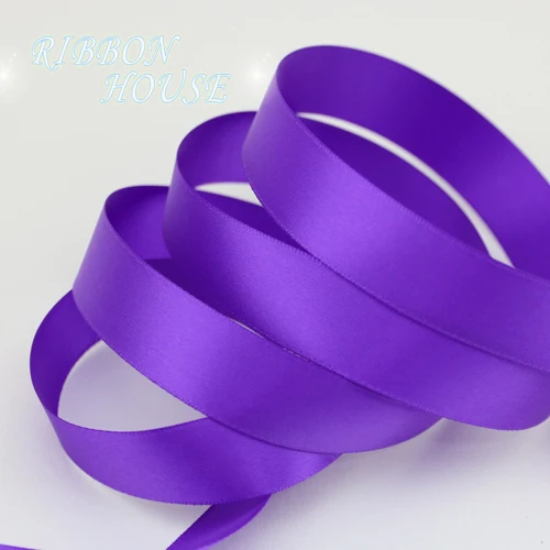 purple 2 meters " 25 мм Широкий двойной атласной лентой для DIY Лук Craft Декор Свадебная вечеринка украшения подарочной упаковки Скрапбукинг поставки 2 м - Цвет: purple 2 meters