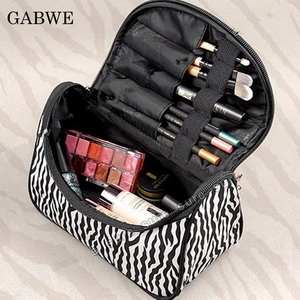 Вместительная Водонепроницаемая косметичка GABWE Zebra в полоску, дорожная косметичка для косметики, косметичка для туалета
