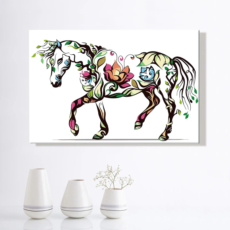 Рисуй по номеру Wall art живописи номерам лошадь гостиной настенные декоративные