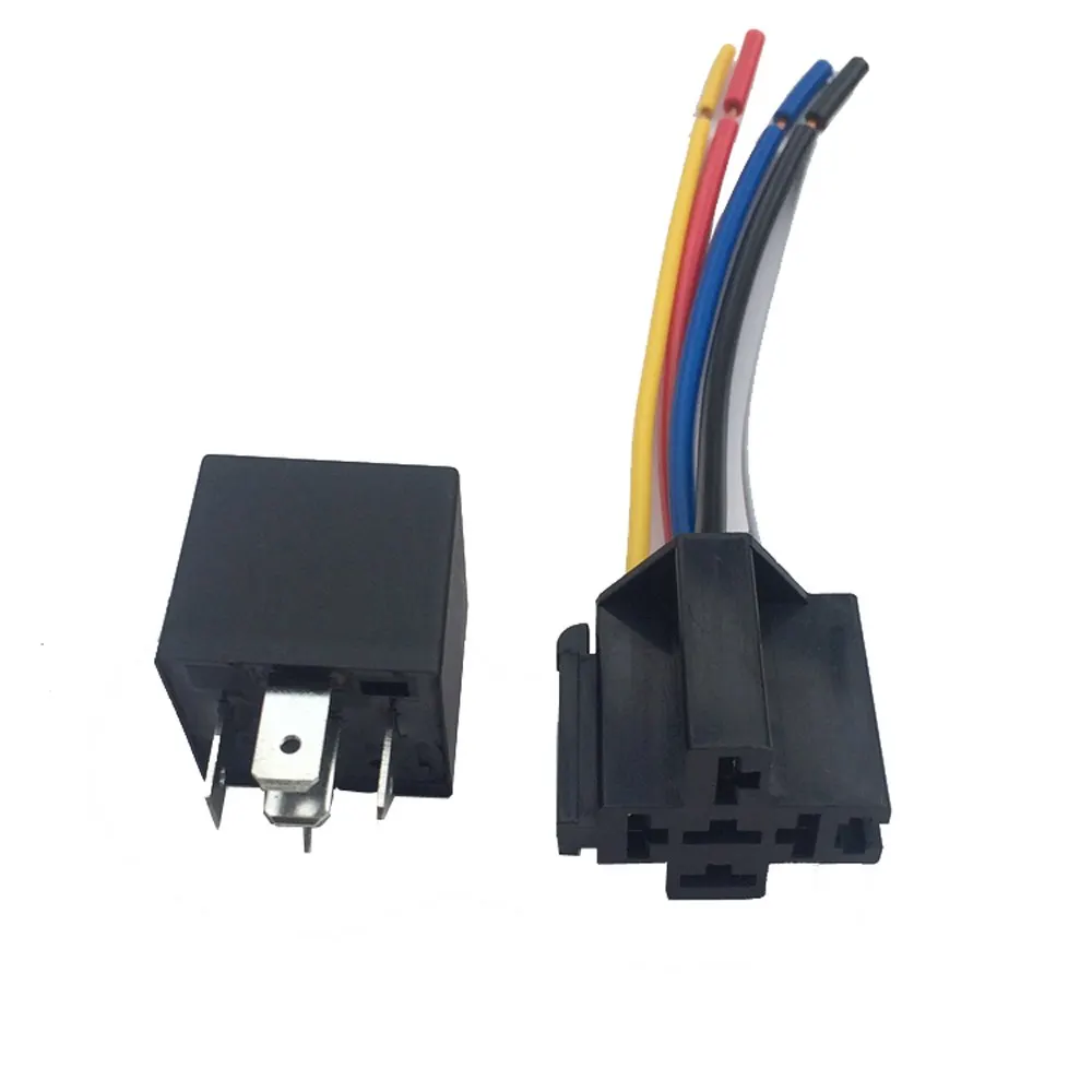 12V 40A 5 Pin SPDT automotive relay Car Truck Auto Automobile Relay with Socket Wire for GPS Lamplight Fan Air Condition | Инструменты